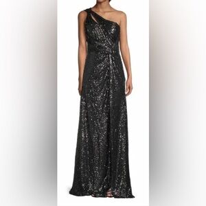 NWT Rene Ruiz Collection One-Shoulder Sequin Gown Size 4